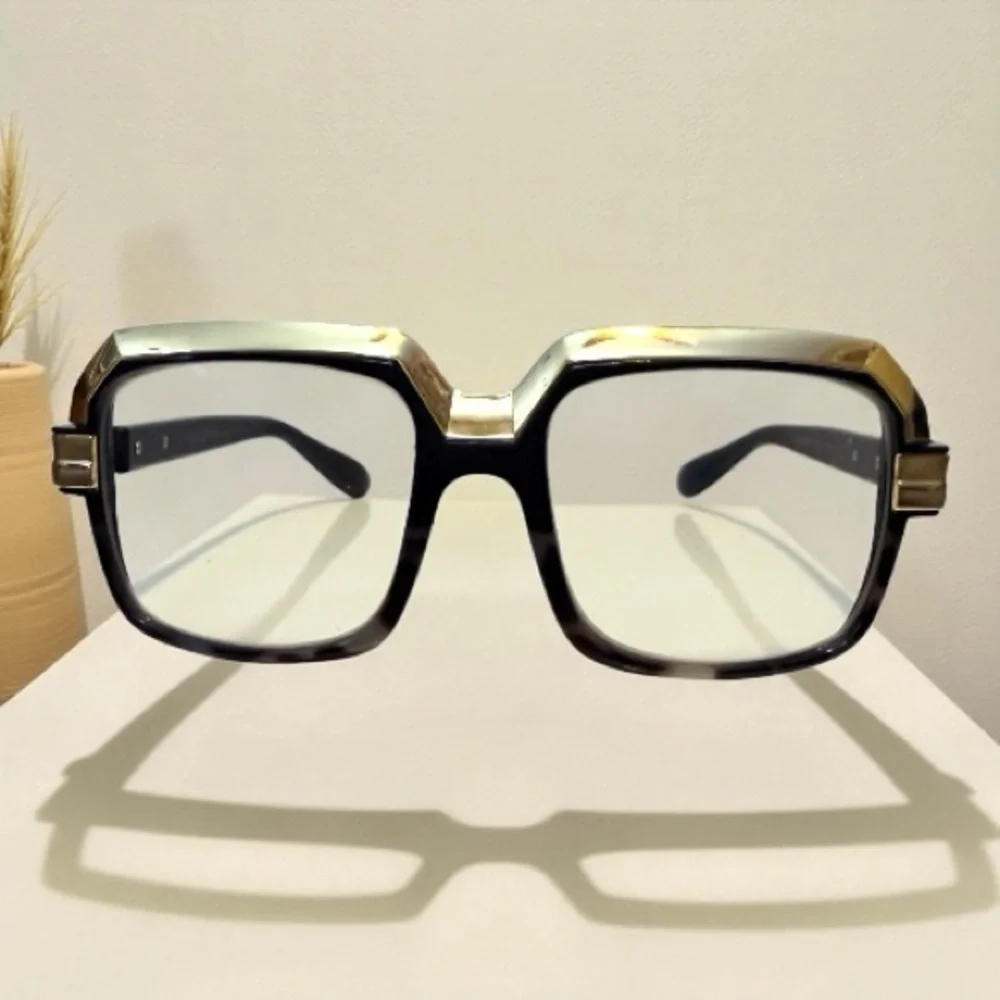 ✨ Black & Gold Oversized Square Glasses – Statement Frames, Prescription Ready